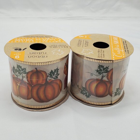 BN Pumpkin and Red Truck Crafter's Square Ribbon - Set of 2 - Picture 4 of 4